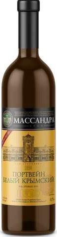 Вино ликерное выдержанное белое портвейн белый крымский Массандра 17,5 %, Россия, 750 мл., стекло