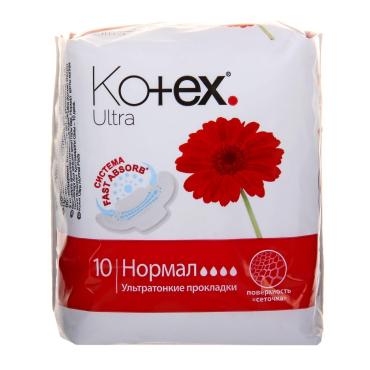 Прокладки Kotex Ultra Soft Normal Гигиенические, 10шт