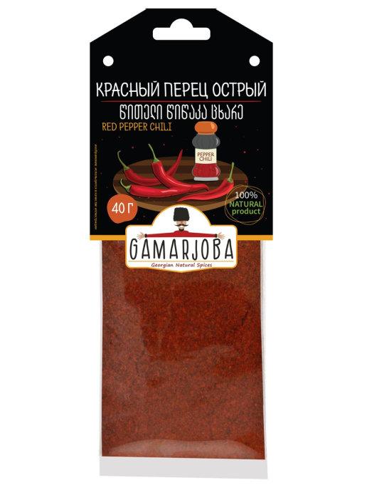 Перец Gamarjoba красный молотый, 40 гр., флоу-пак
