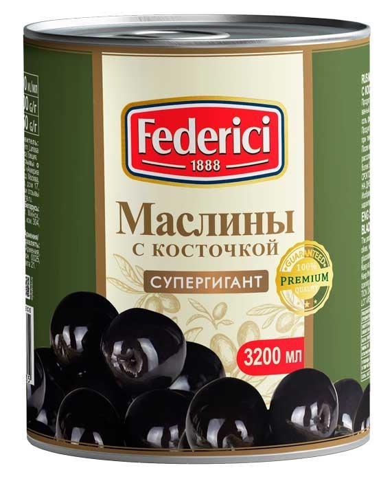 Маслины FEDERICI Супергигант с/к 3 кг., ж/б