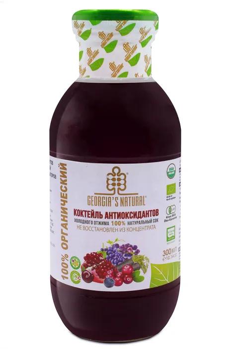 Сок GEORGIA'S NATURAL Organic коктейль антиоксидантов холодного отжима 300 мл., стекло