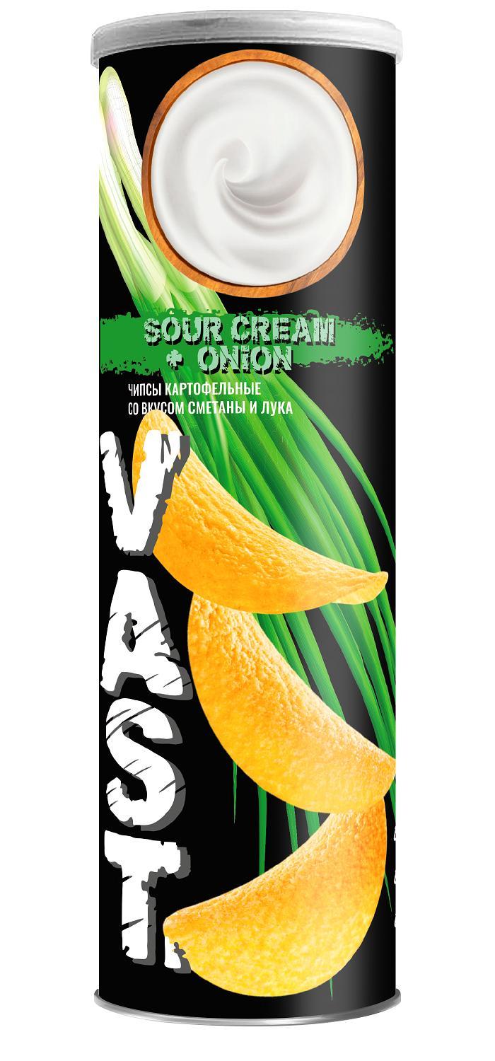 Чипсы Vast сметана лук 160 гр., туба