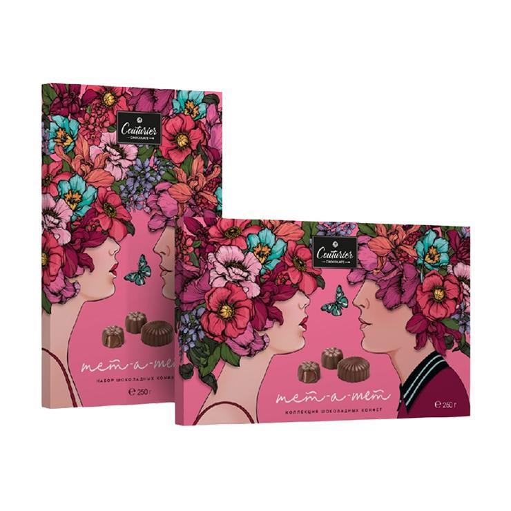 Конфеты Шоколадный Кутюрье Тет-а-тет ассорти шоколадные 250 гр., картон