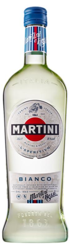 Вермут Martini Bianko сладкий белый 15% 1 л., стекло