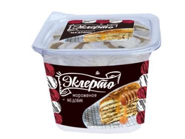 Мороженое Медовик 12%, Полярис Эклерто, 100 гр., пластиковый стакан