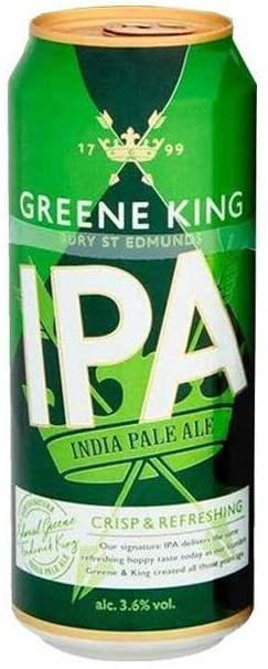 Пиво Greene King светлое IPA фильтрованное пастеризованное 3,4% Великобритания 500 мл., ж/б