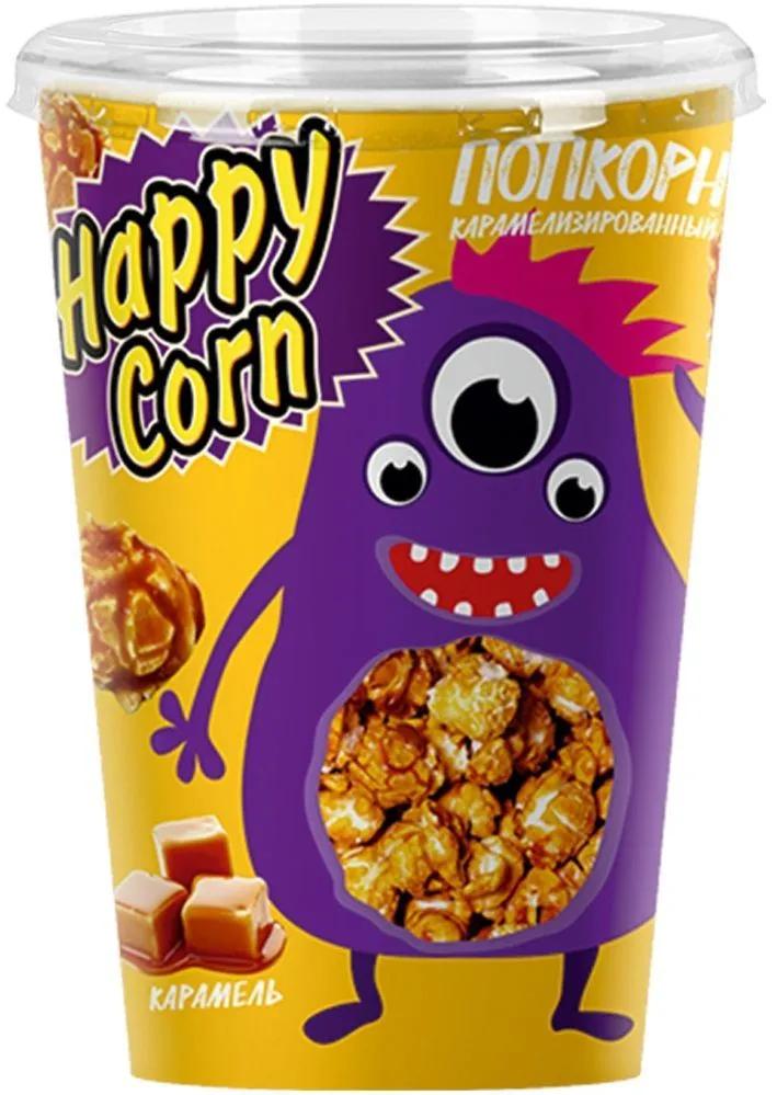 Воздушная кукуруза Happy Corn Карамель 100 гр., стакан