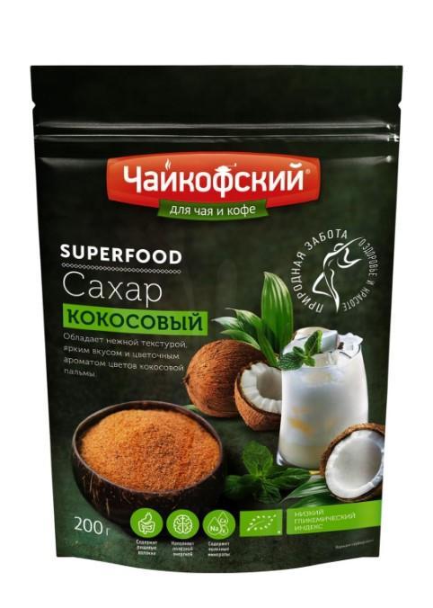 Сахар-песок Чайкофский кокосовый 200 гр., дой-пак