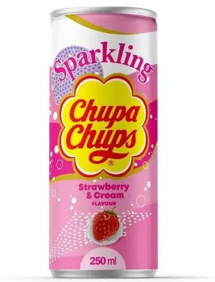 Напиток газированный Chupa Chups клубничный крем 250 мл., ж/б
