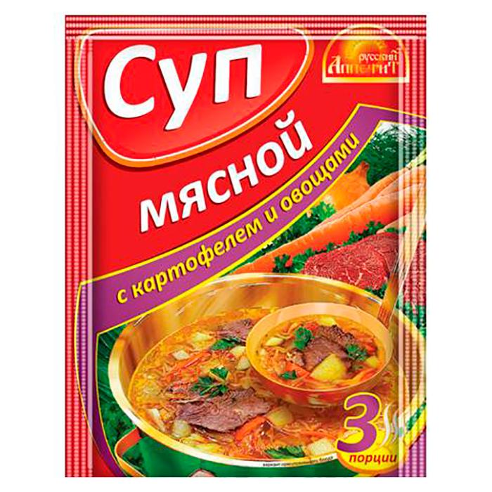 Суп Русский аппетит мясной с картофелем и овощами , 50 гр, сашет