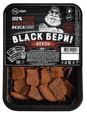Гренки ржано-пшеничные со вкусом бекона Vian BLACK БЕРИ! 100 гр., пластиковый контейнер