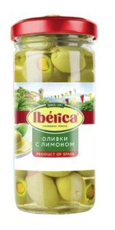 Оливки Iberica с лимоном 235 гр., стекло