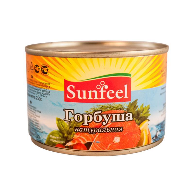 Горбуша Sunfeel натуральная куски 250 гр., ж/б