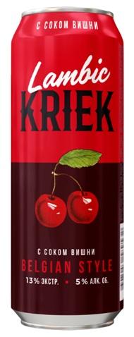 Напиток пивной Lambic Kriek нефильтрованный с соком вишни 450 мл., ж/б