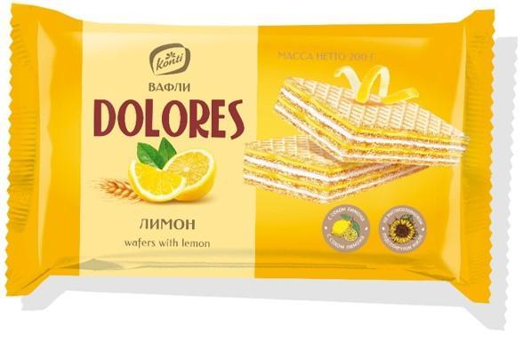 Вафли Долорес лимон 200 гр., флоу-пак