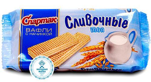 Вафли Спартак умельченные сливочные 72 гр., флоу-пак