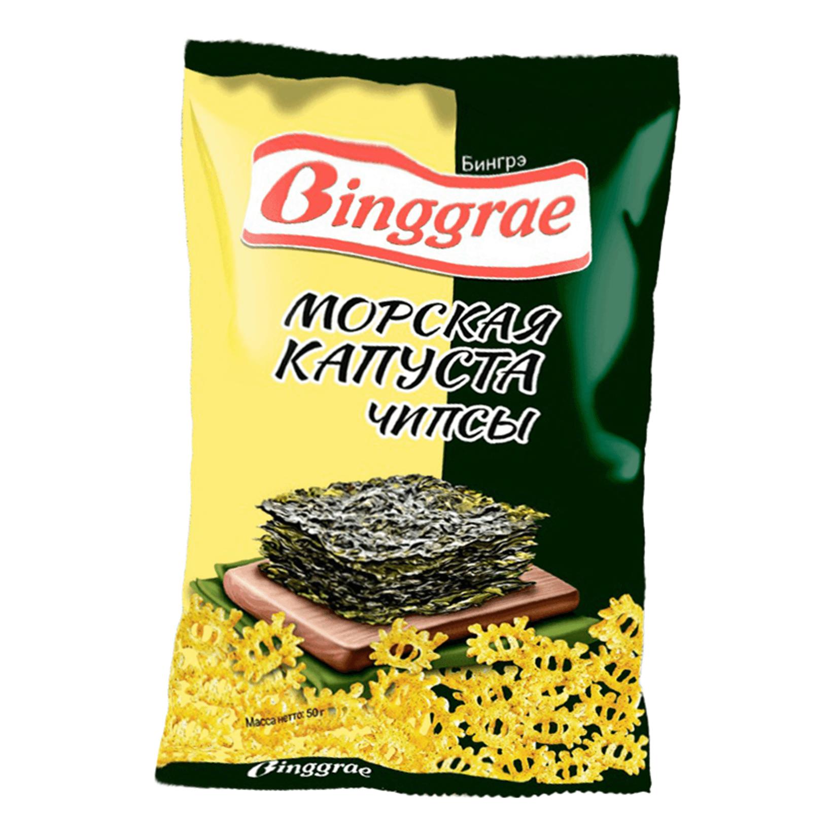 Чипсы Binggrae Морская капуста Россия 40 гр., флоу-пак