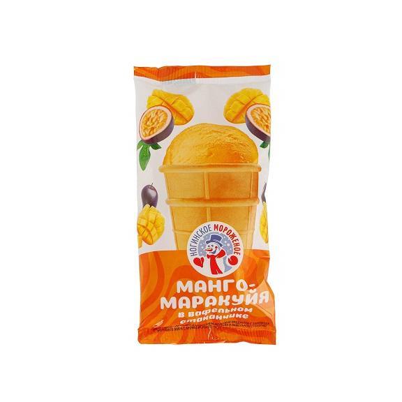 Мороженое Ногинск Десерт манго-маракуйя стаканчик, 70 гр., флоу-пак