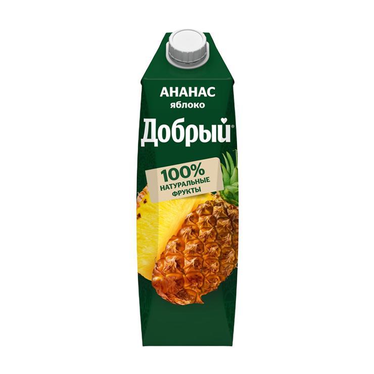 Нектар Добрый ананас яблоко 1 л., тетра-пак