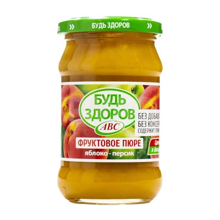 Пюре АВС яблоко персик 280 гр., стекло