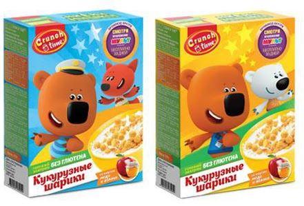 Завтрак сухой CRUNCH TIME Ми-ми-мишки шарики со вкусом мёда и яблока 170 гр., картон