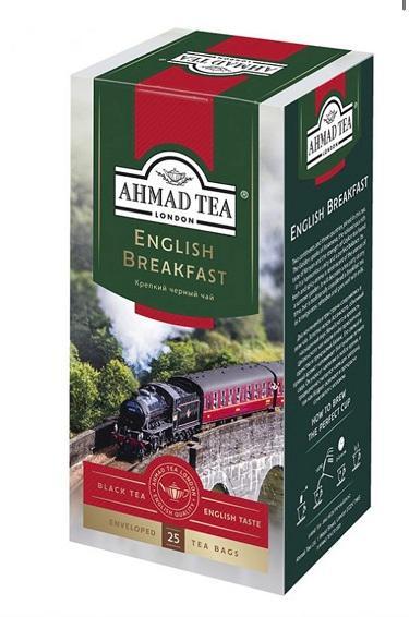 Чай Ahmad Tea English Breakfast черный 25 пакетиков 50 гр., картон