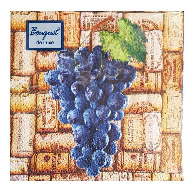 Салфетки бумажные Art Bouquet Коллекционные вина 3 слоя 24х24 см. 25 шт., пленка