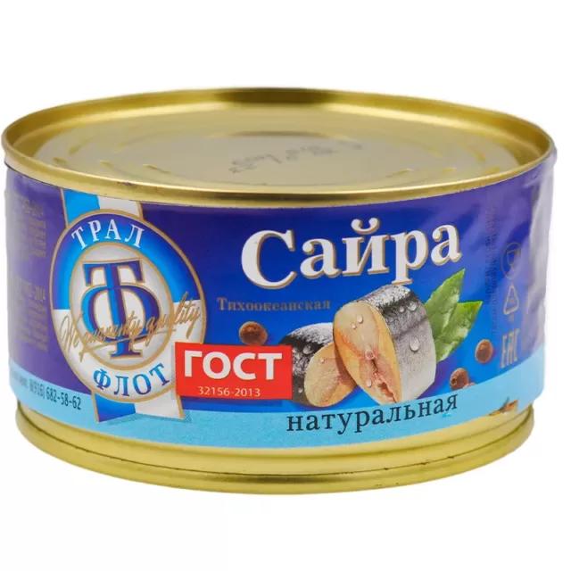Сайра Трал Флот тихоокеанская натуральная 185 гр., ж/б
