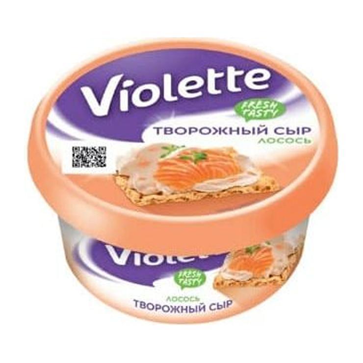Сыр творожный Violette с лососем 140 гр., стакан