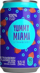 Напиток б/а сильногазированный YUMMY MIAMI STRAWBERRY, 355 мл., ж/б