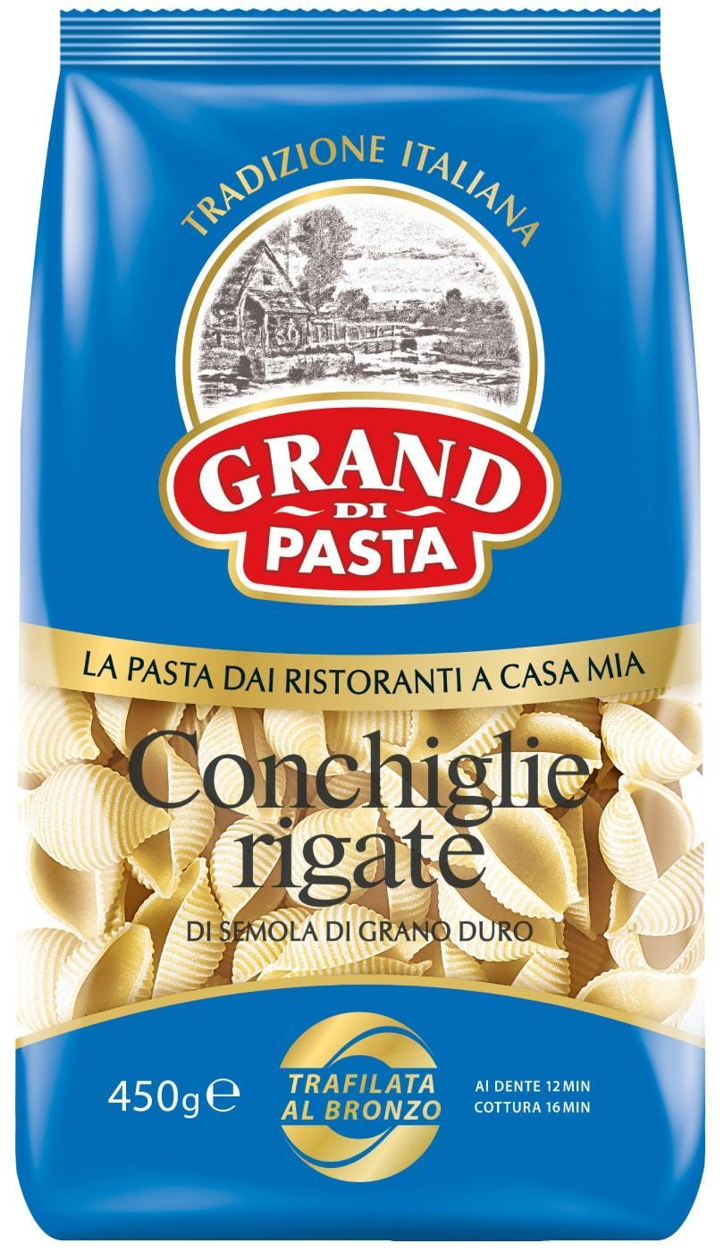 Макароны Grand Di Pasta Conchiglie Rigate 450 гр., флоу-пак