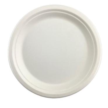 Тарелка для салатов и вторых блюд Эверест для холодного и горячего круглая d-225мм белая целлюлоза 50 шт., пакет