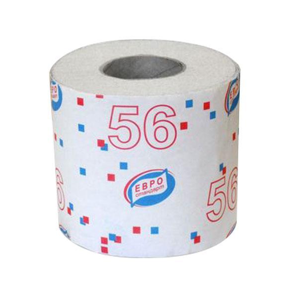 Туалетная бумага ЕвроСтандарт 56 однослойная, бумага
