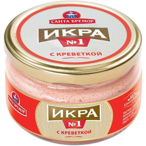 Икра деликатесная с креветкой, Санта Бремор, 180 гр., Стекло