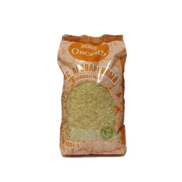 Рис пропаренный длиннозёрный Овсень, 900 гр., пластиковый пакет