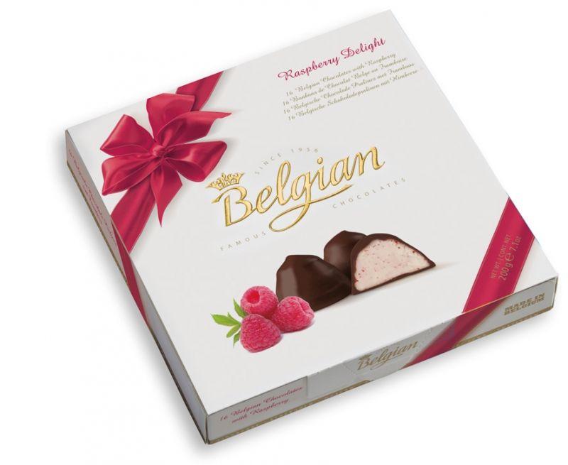 Конфеты Belgian шоколадные с малиной Raspberry Delight, 200 гр., картон