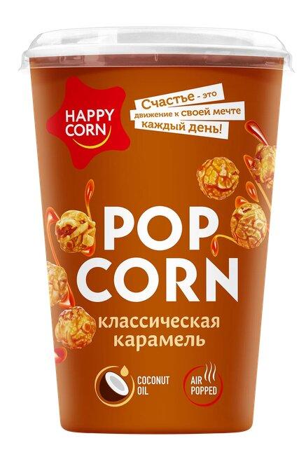 Воздушная кукуруза Happy Corn со вкусом карамели, 100 гр., картон