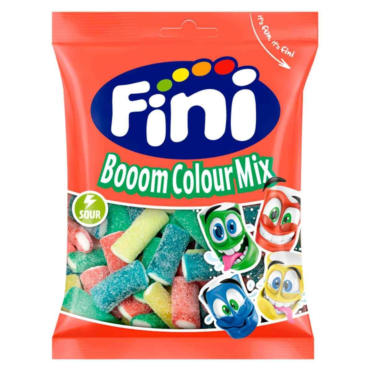 Мармелад жевательный Fini Палочки Sour Boom 4 Colour Mix 90 гр., флоу-пак