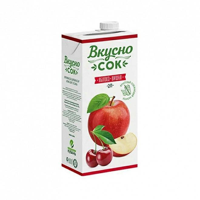 Напиток сокосодержащий Вкусносок вишня 2 л., тетра-пак