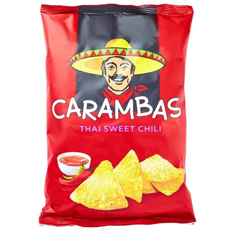 Чипсы CARAMBAS кукурузные со вкусом сладкого тайского перца 150 гр., флоу-пак