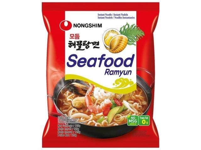 Лапша быстрого приготовления со вкусом морепродуктов, Nongshim Seafood Ramuyn, 125 гр., флоу-пак