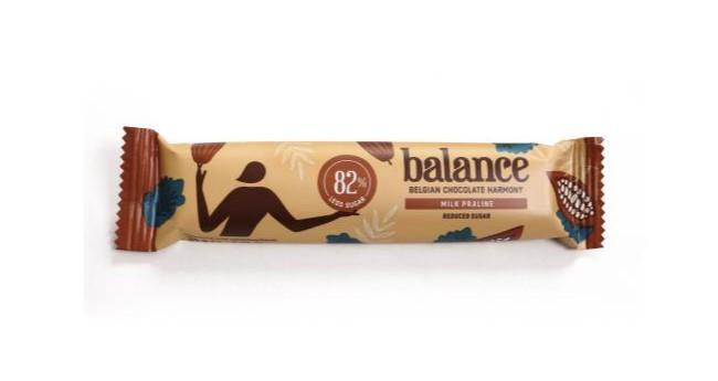 Батончик Balance из молочного шоколада с пралине без сахара 35 гр., флоу-пак
