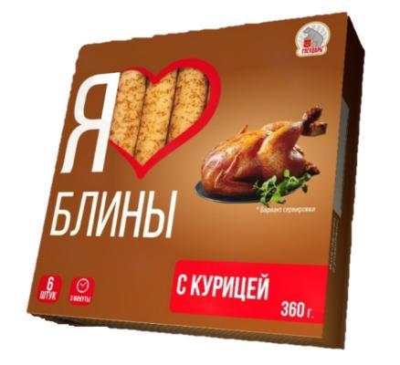 Блинчики Государь с курицей замороженные 360 гр., картон