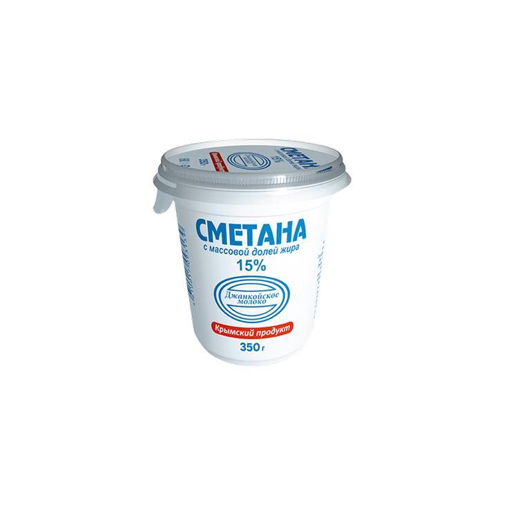 Сметана Джанкой 15% 350 гр., стакан