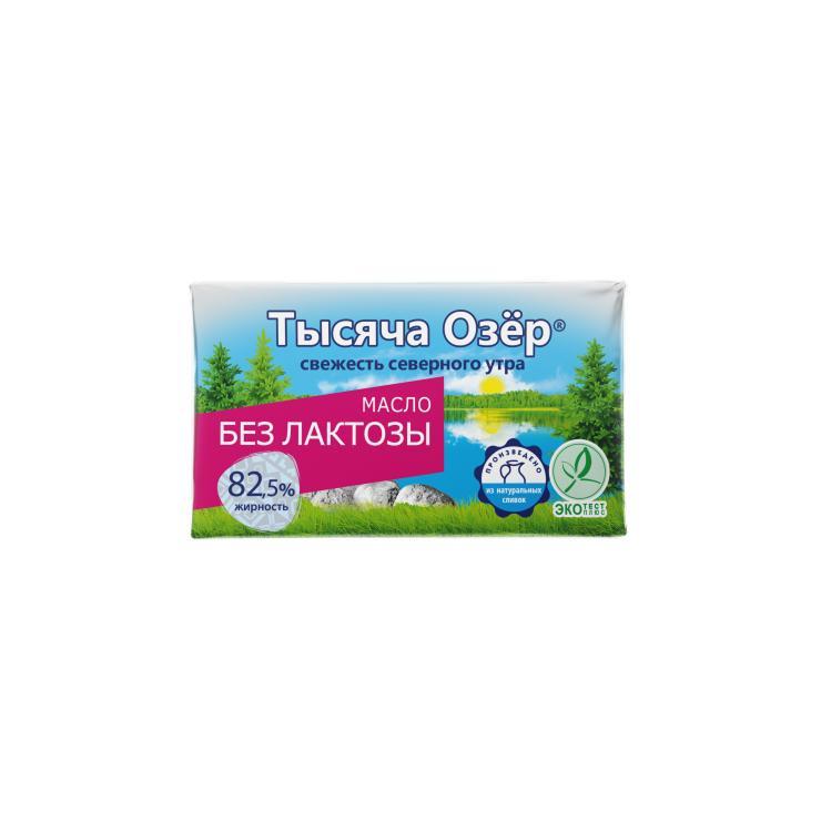 Масло сливочное Тысяча Озер безлактозное 82,5% 150 гр., обертка