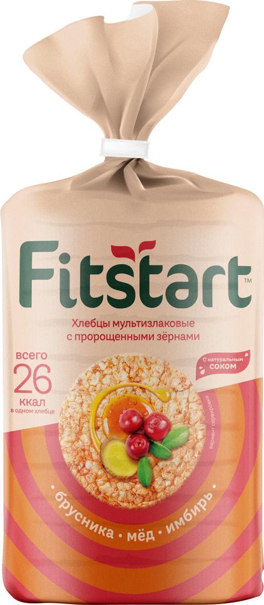 Хлебцы Fitstart Мультизлаковые брусника имбирь и мед 100 гр., флоу-пак
