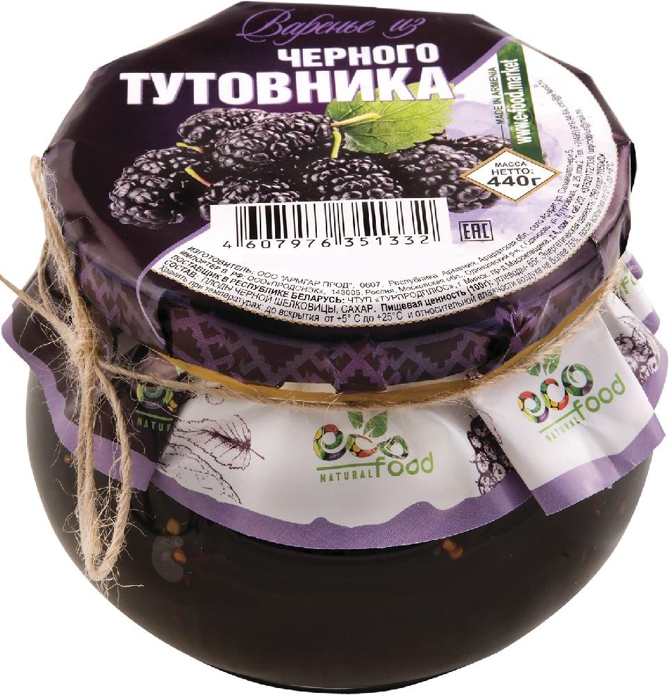 Варенье Ecofood из тутовникачерного Шелковицы 440 гр., стекло