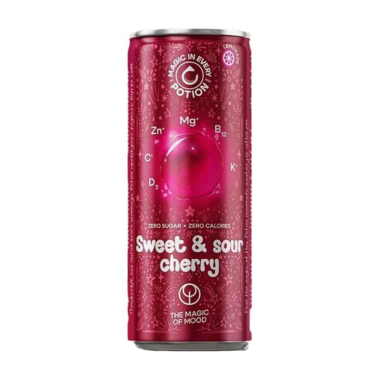 Напиток газированный Potion Super Lemonade вишня черешня 330 мл., ж/б
