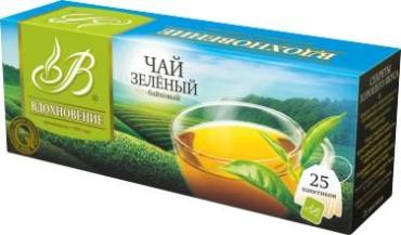 Чай зеленый пакетированный, Вдохновение 50 гр., картон