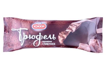 Мороженое Юкки Трюфель сливочное шоколадное с ароматом эскимо, 65 гр., флоу-пак